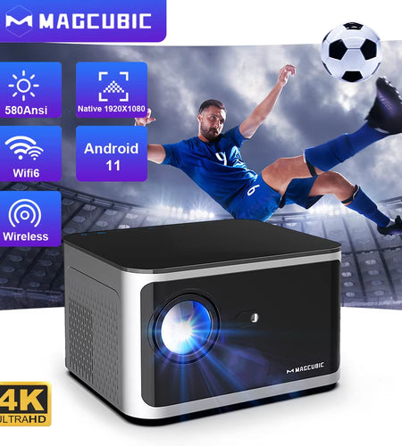 Android 11 4K Smart Projector 580ANSI 1920*1080P Full HD Wifi6 BT5.0 Allwinner H713 Voice Control Home Cinema Theater