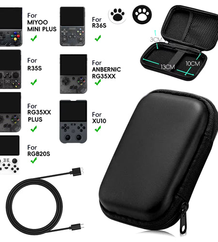 Protable Bag for RG35XX plus Case for ANBERNIC RG35XX Cover Case for R36S R35S RGB20S XU10 Carrying Case for Miyoo Mini Plus