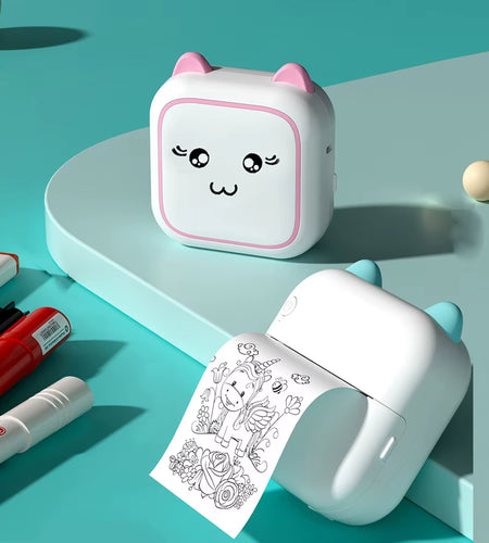 Mini Printer Thermal Adhesive Labels Printer Sticker Bluetooth Mini Pocket Label Notes Printer for Home and Office Android IOS .