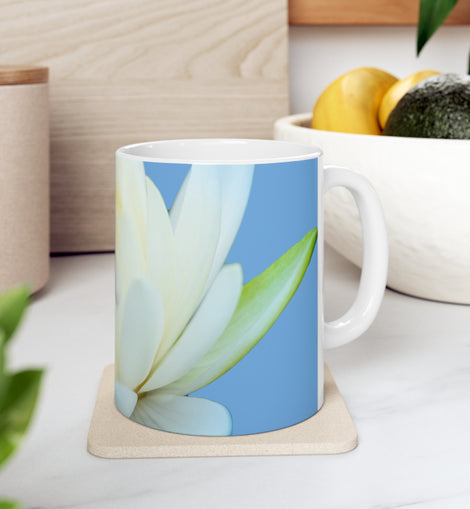 Flaar Collection: White Lotus 11oz Ceramic Mug