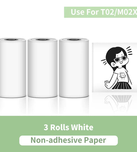 T02 Portable Printer Phomemo Mini Sticker Printer Self-Adhesive Labels Inkless Sticker Printer for Journal, Notes, Photo, DIY