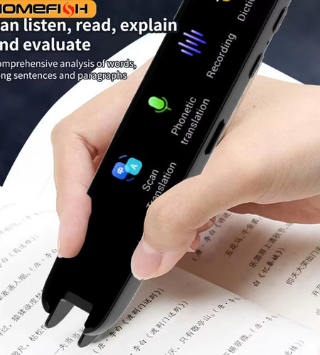 HOMEFISH Offline Translation Pen Dictionary English Intelligent Scanning Point Reading 123 Languages Translator Pen