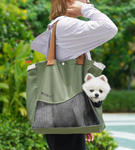 Breathable Pet Carrier Bag Handheld Shoulder Tote Small Medium Dogs Cats Oxford Canvas Portable Outdoor Travel Pack Pet Supplies