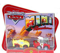 Disney Cars Radiator Springs Fire Department Lightning McQueen & Mater Plastic Car  2 Pack